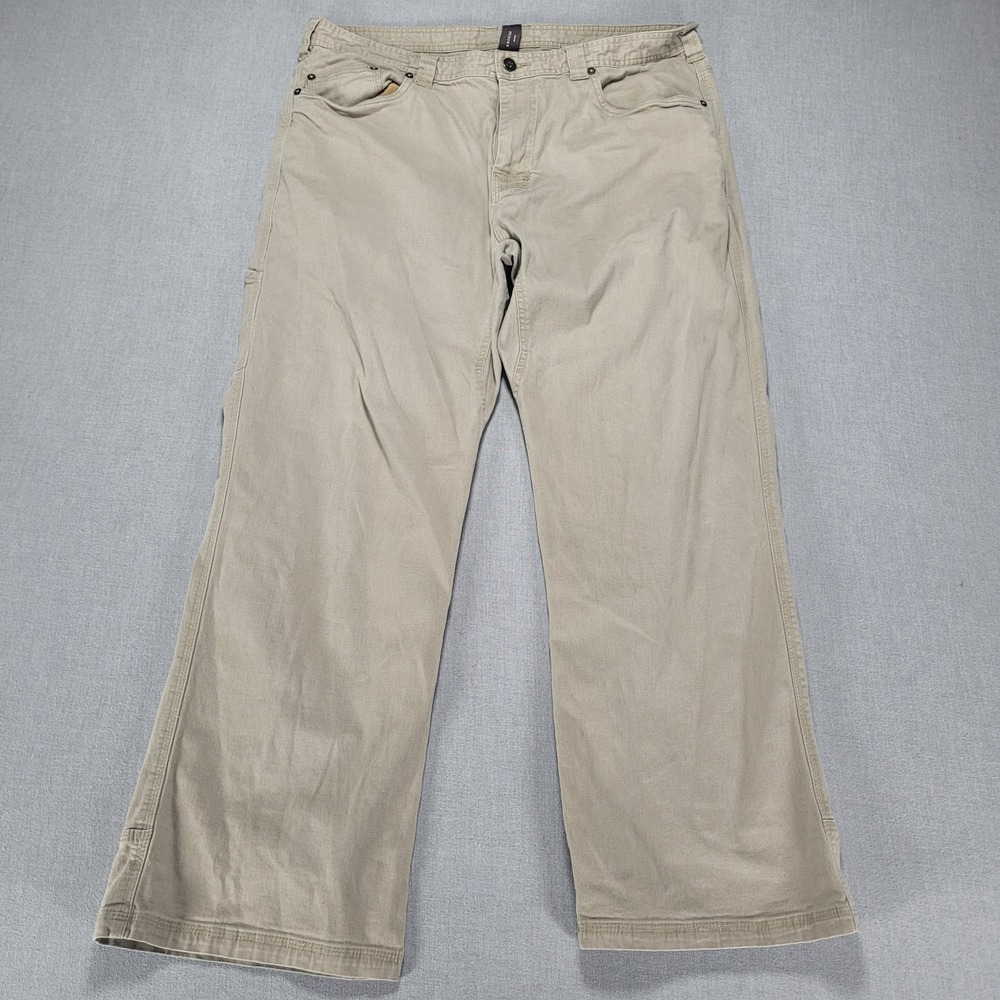 Prana Pants 38x30 Bridger‎ Carpenter Jeans Straight Biege Cotton Canvas